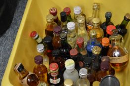 A collection of miniature liqueurs.