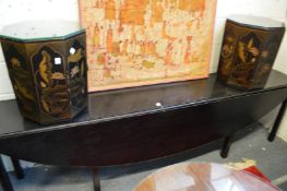 An ebonised wake table.