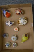 A collection of Royal Crown Derby animals and birds and other collectables.