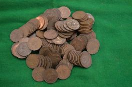 A bag of one hundred and twenty three half pennies, mostly Elizabeth II.