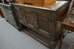 An oak sideboard.