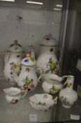 A group Herend porcelain items to include large and small coffee pots, jug etc.