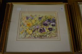 Three watercolours and a print.