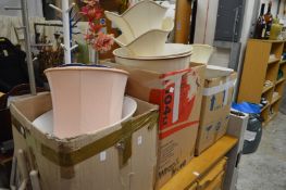 A quantity of lamp shades.
