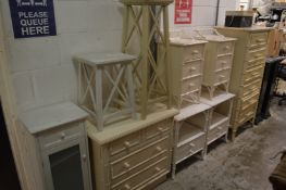 Bamboo effect and other painted furniture.