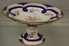A floral and gilt decorated porcelain comport.