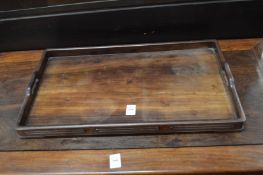 A Chinese hardwood rectangular tray.