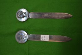 Christofel, two Commemorative letter openers.