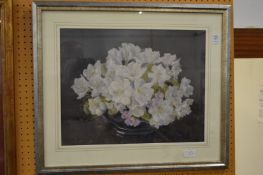 Marion Broome, Still life of flowers in a bowl, watercolour, signed.