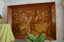 A decorative marquetry picture.