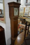 A 19th century oak 30 hour longcase clock with painted square dial.
