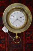 A brass Sedan clock (later quartz movement).
