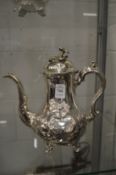 A Victorian plated coffee pot.