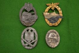 Various German military and other badges.