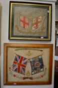 Two regimental embroidered pictures.