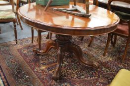 A 19th century mahogany oval tilt top breakfast table.
