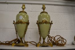 A good pair of classical Ormolu mounted lamp bases.