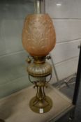 A good brass and glass oil lamp.