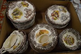 A comprehensive Palissy Game series dinner service.