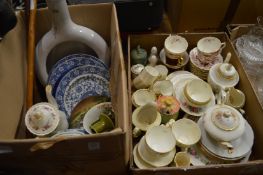 Two boxes of decorative and household china.