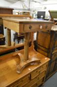 A 19th century mahogany pedestal occasional or work table.