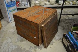 An old Tate and Lyle cube sugar pine storage box and another item.