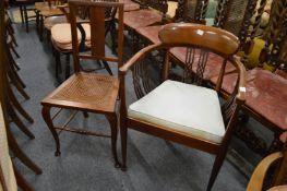 A mahogany elbow chair and a single chair.