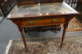 Jas Schoolbred, a mahogany single drawer side table.