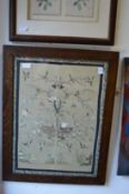 A 19th century Chinese embroidered picture, framed and glazed.