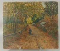 NAZMI ZIYA GURAN (1881-1937), TURKISH ARTIST: YILDIZ PARK, oil on board painting, signed lower left