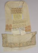 A FINE COLLECTION OF SEVEN 18TH-19TH CENTURY OTTOMAN EMBROIDERED TEXTILES, (7).