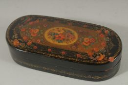 A PERSIAN LACQUERED PEN CASE, 16.5cm long.