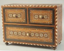 A RARE 16TH CENTURY NASRID OR POST NASRID ANDALUSIAN SPANISH IVORY AND BONE INLAID WOODEN TABLE