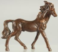 A SMALL BRONZE HORSE. 3.5ins.