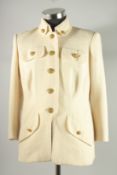 A CATHERINE WALKER, CHELSEA DESIGN CO. CREAM WOOL JACKET with gilt buttons.