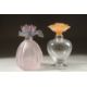 TWO DAUM GLASS SCENT BOTTLES with coloured flower stopper, (one a/f). - Image 1 of 5