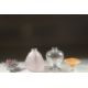TWO DAUM GLASS SCENT BOTTLES with coloured flower stopper, (one a/f). - Image 5 of 5