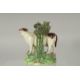 A STAFFORDSHIRE BOCAGE GROUP OF A COW AND CALF 5.5ins high. - Image 2 of 3