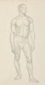 Margaret S. Crague, An art class pencil drawing of a standing male nude, signed and dated 1931 in