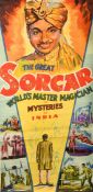 A large lithographic poster showing the Great Sorcar, printed by Aspy Litho Works Madras, 87