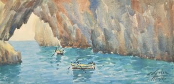 Carmelo Galea, 'Blue Grotto, Malta', watercolour, signed, 4