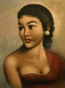Circle of J.H. Lynch, Portrait of an Asian beauty, oil on canvas laid on board, 18