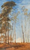 20th Century, a study of trees in a landscape, watercolour, indistinctly signed and inscribed '