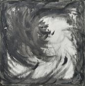 A modernist expressionist, oil on panel, indistinctly signed, in a hand painted frame, 10.75