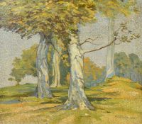 W. J. Beedle (20th Century) A forest scene, oil on canvas, signed and dated 1922, 17.75