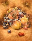 Christopher Hughes (b. 1959), a still life of fruit and vines, watercolour, signed, 10