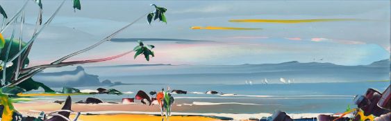 George Deakins (1911-1981) British, A South sea coastal scene, oil on board, signed and dated '73,