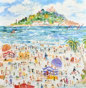 Simeon Stafford (b. 1956), 'St. Michaels Mount', oil on panel, signed and also inscribed verso, 31.