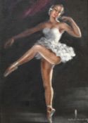 Mid-20th Century French School, a study of a ballerina, oil on canvas, indistinctly signed, 10