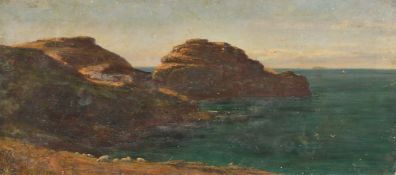 Late 19th Century School, a west country coastal scene, oil on canvas, indistinctly signed, 16